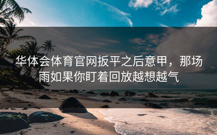 华体会体育官网扳平之后意甲，那场雨如果你盯着回放越想越气