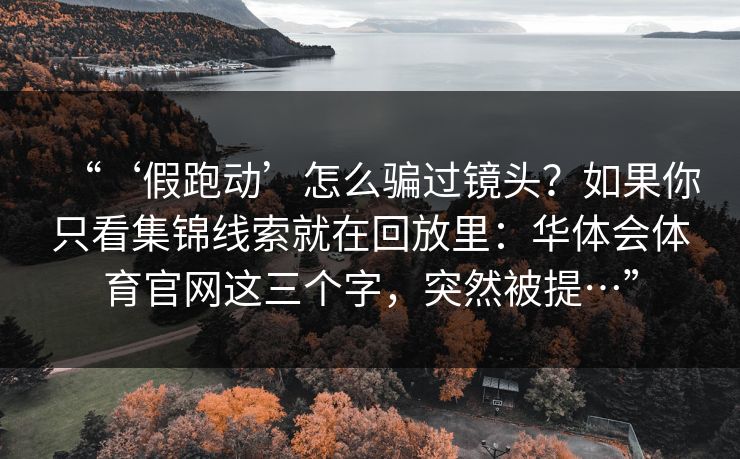 “‘假跑动’怎么骗过镜头？如果你只看集锦线索就在回放里：华体会体育官网这三个字，突然被提…”