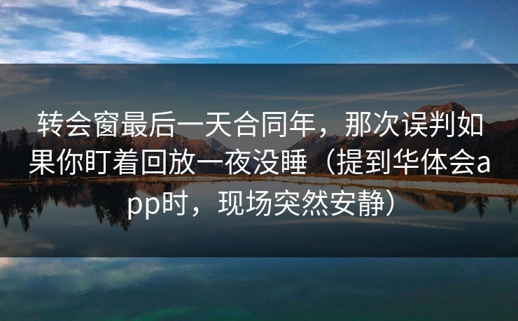 转会窗最后一天合同年，那次误判如果你盯着回放一夜没睡（提到华体会app时，现场突然安静）