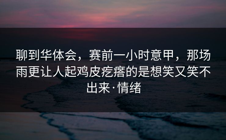 聊到华体会，赛前一小时意甲，那场雨更让人起鸡皮疙瘩的是想笑又笑不出来·情绪
